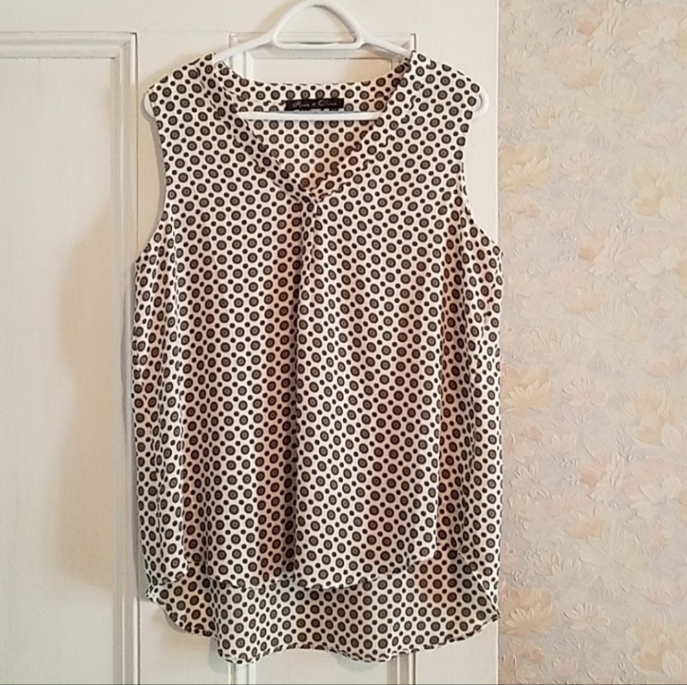 Ladies Rose & Olive Blouse Tank Top Large